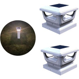 Solar Post Cap Lights for 3x3, 4X4 Posts - WHITE (2 PACK) BICSGL-12WHT - Brighticonic