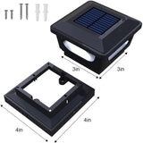 Solar Post Cap Lights for 3x3, 4X4 Posts - BLACK (2 PACK) BICSGL-12BLK