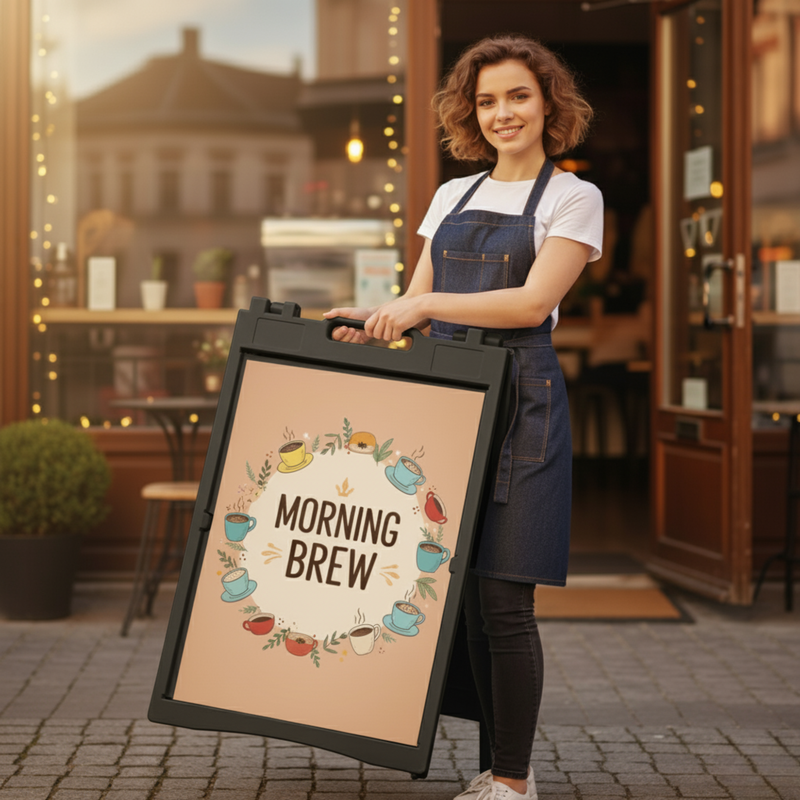 A Frame Sign Deluxe 24"x36" Plastic BICGS-2401-W White