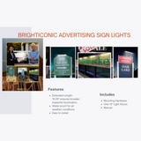 Brighticonic Solar Sign Light Flood Lights for Landscape and Advertising BICSSL-02,  13"