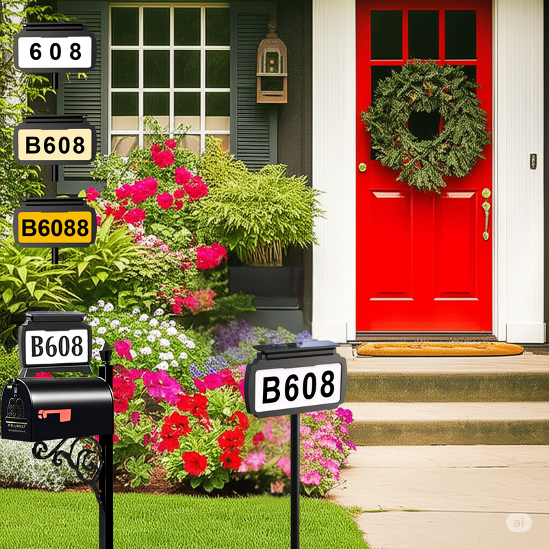 Address Sign House Number Solar Powered BICSSL-11