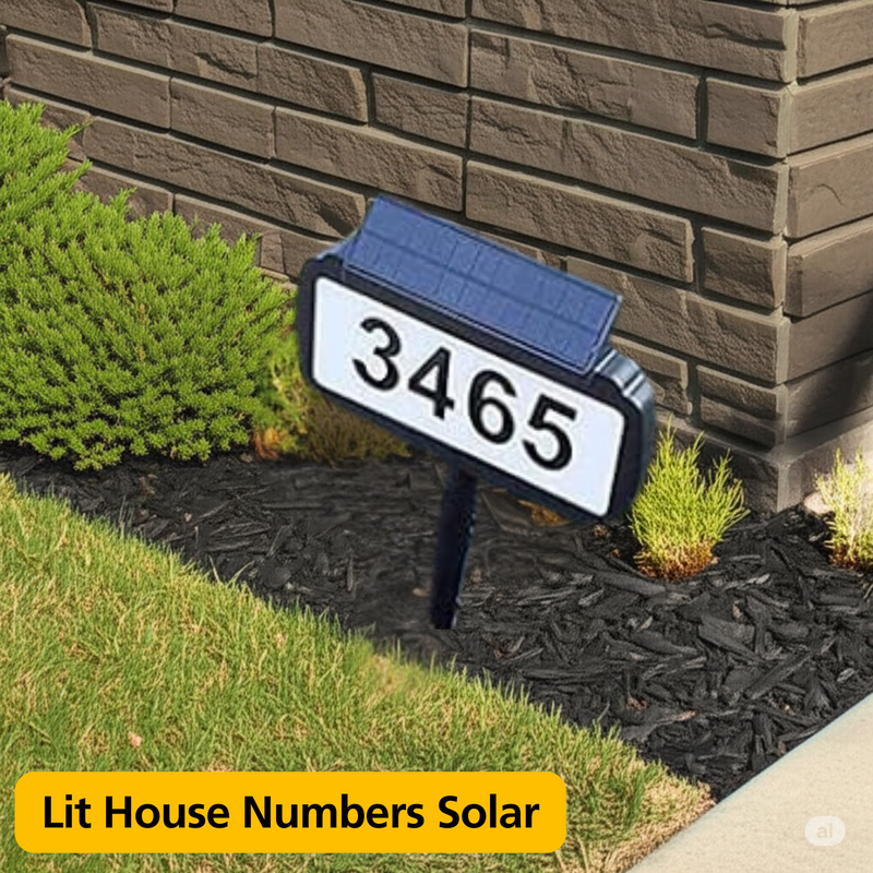 Address Sign House Number Solar Powered BICSSL-11