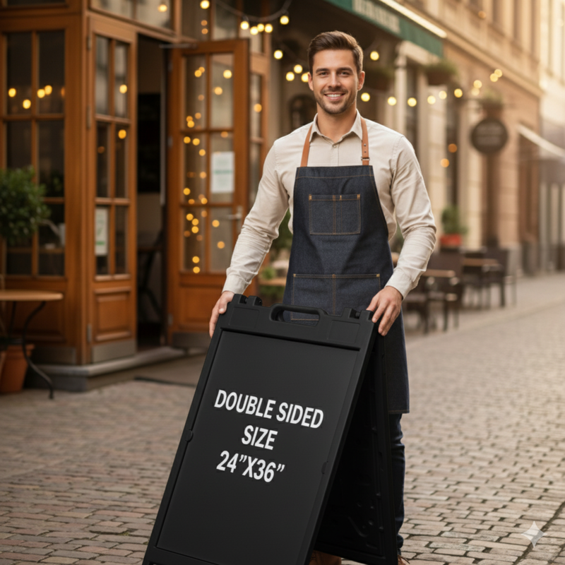 A Frame Sign Deluxe 24"x36" Plastic BICGS-2401-W White