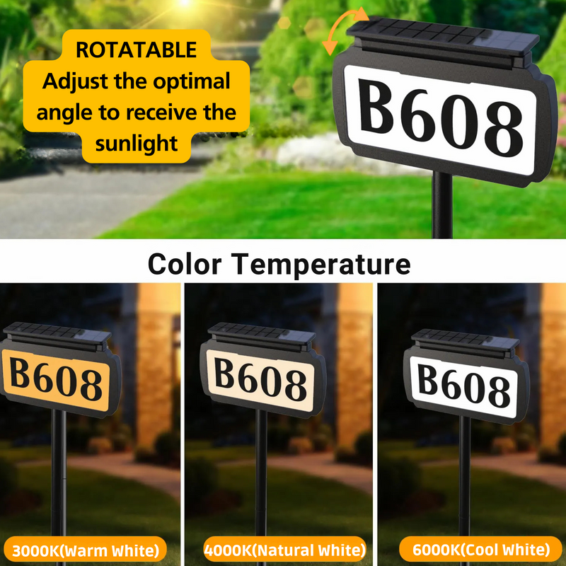 Address Sign House Number Solar Powered BICSSL-11
