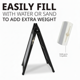 A Frame Sign Deluxe 24"x36" Plastic BICGS-2401-W White