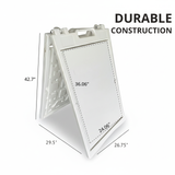 A Frame Sign Deluxe 24"x36" Plastic BICGS-2401-W White