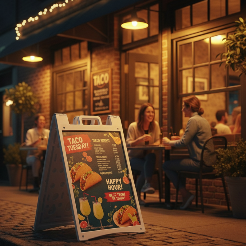 A Frame Sign Deluxe 24"x36" Plastic BICGS-2401-W White