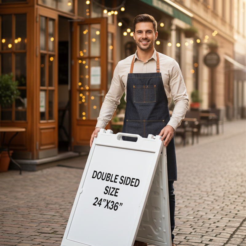 A Frame Sign Deluxe 24"x36" Plastic BICGS-2401-W White