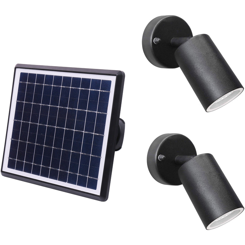 Solar Modern Double Lamp Landscape Out Door Flood Lights Stainless Steel - Bright-Iconic